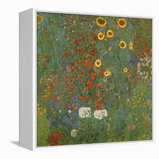 Farm Garden with Sunflowers, 1905-06-Gustav Klimt-Framed Premier Image Canvas