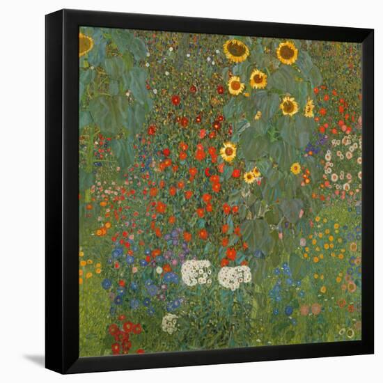 Farm Garden with Sunflowers, 1905-06-Gustav Klimt-Framed Premier Image Canvas