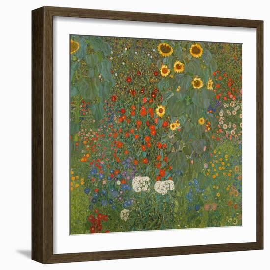 Farm Garden with Sunflowers, 1905-06-Gustav Klimt-Framed Premium Giclee Print