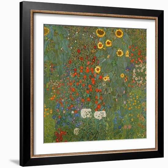 Farm Garden with Sunflowers, 1905-06-Gustav Klimt-Framed Premium Giclee Print