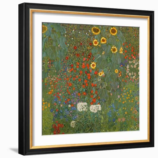 Farm Garden with Sunflowers, 1905-06-Gustav Klimt-Framed Premium Giclee Print