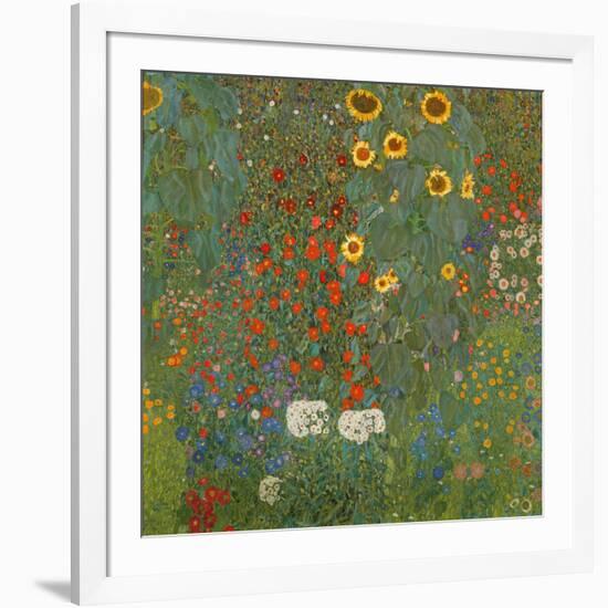 Farm Garden with Sunflowers, 1905-06-Gustav Klimt-Framed Premium Giclee Print