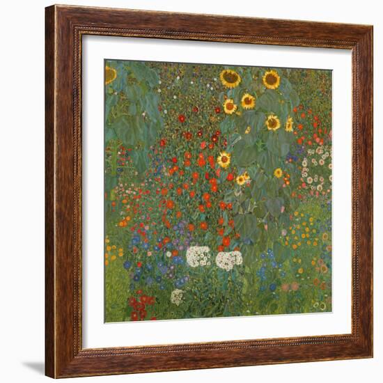 Farm Garden with Sunflowers, 1905-06-Gustav Klimt-Framed Giclee Print