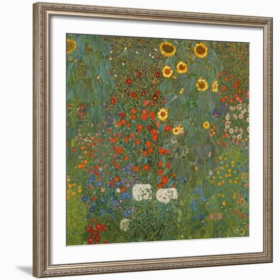 Farm Garden with Sunflowers, 1905-06-Gustav Klimt-Framed Giclee Print