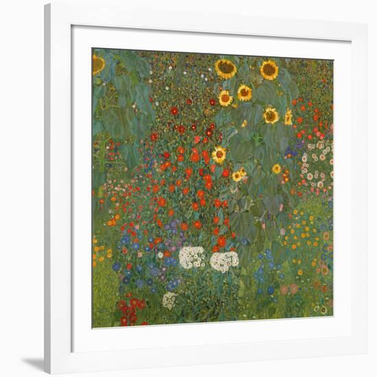 Farm Garden with Sunflowers, 1905-06-Gustav Klimt-Framed Giclee Print