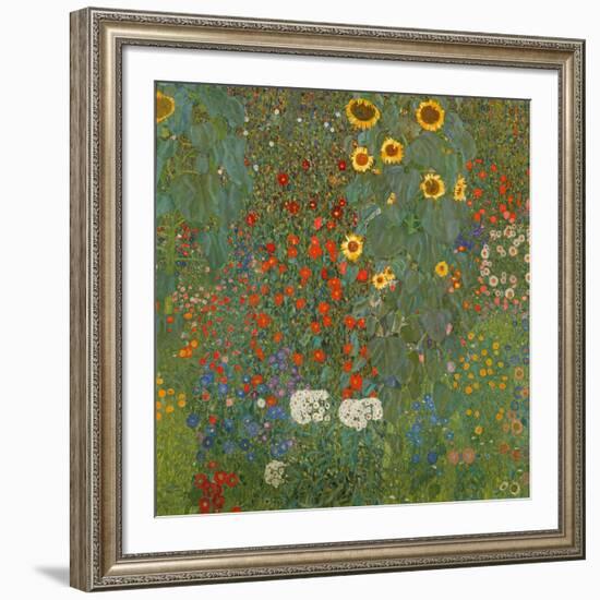 Farm Garden with Sunflowers, 1905-06-Gustav Klimt-Framed Giclee Print