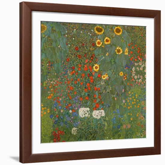 Farm Garden with Sunflowers, 1905-06-Gustav Klimt-Framed Giclee Print