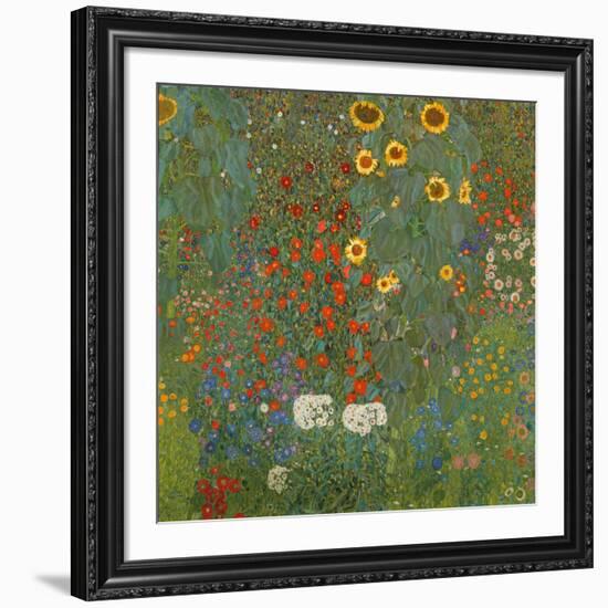 Farm Garden with Sunflowers, 1905-06-Gustav Klimt-Framed Giclee Print