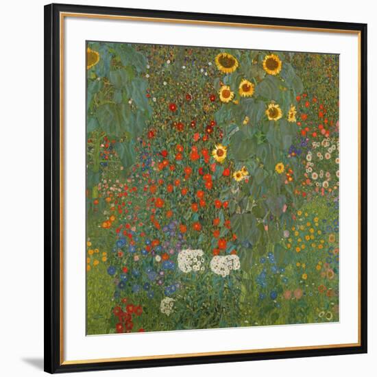 Farm Garden with Sunflowers, 1905-06-Gustav Klimt-Framed Giclee Print