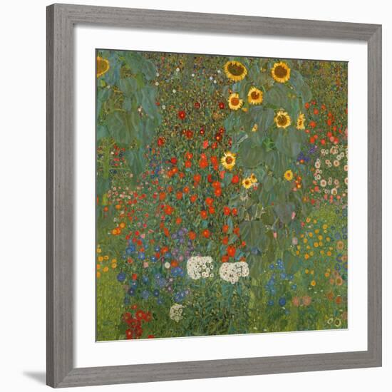 Farm Garden with Sunflowers, 1905-06-Gustav Klimt-Framed Giclee Print