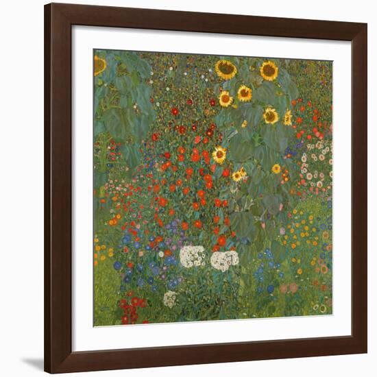 Farm Garden with Sunflowers, 1905-06-Gustav Klimt-Framed Giclee Print