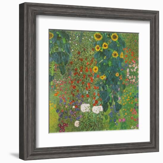 Farm Garden with Sunflowers, 1905-Gustav Klimt-Framed Art Print