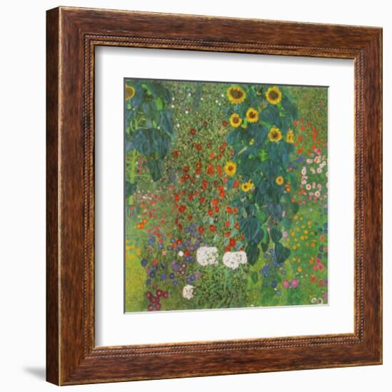 Farm Garden with Sunflowers, 1905-Gustav Klimt-Framed Art Print