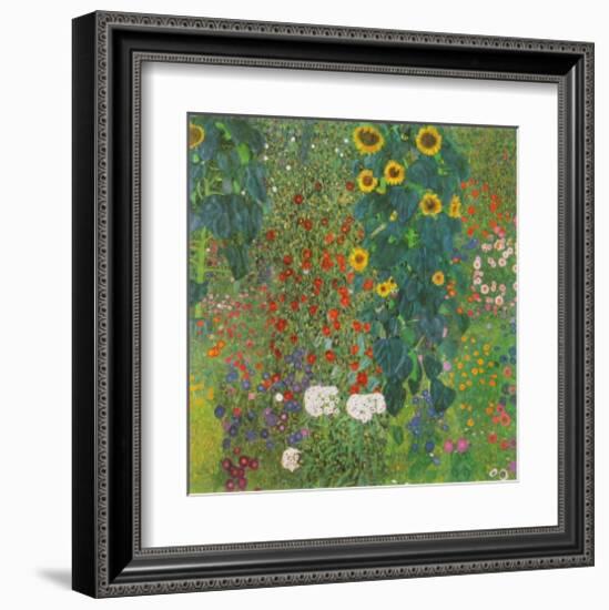 Farm Garden with Sunflowers, 1905-Gustav Klimt-Framed Art Print