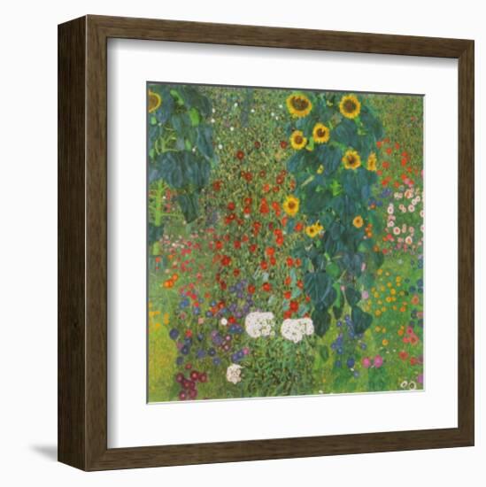 Farm Garden with Sunflowers, 1905-Gustav Klimt-Framed Art Print