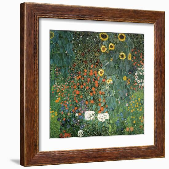 Farm Garden with Sunflowers, 1906-Gustav Klimt-Framed Art Print