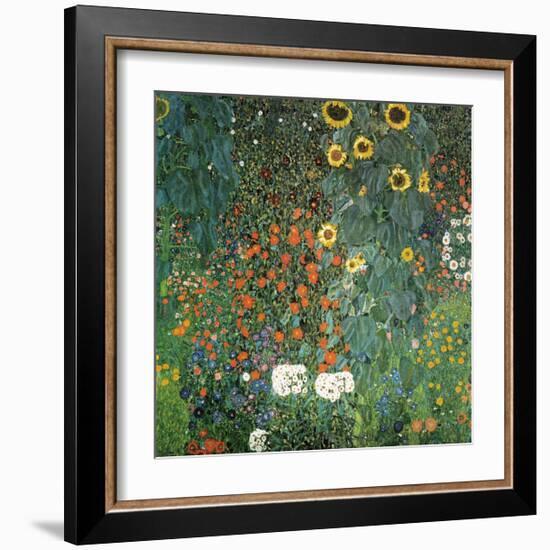 Farm Garden with Sunflowers, 1906-Gustav Klimt-Framed Art Print