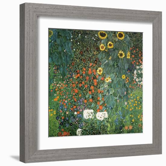 Farm Garden with Sunflowers, 1906-Gustav Klimt-Framed Art Print