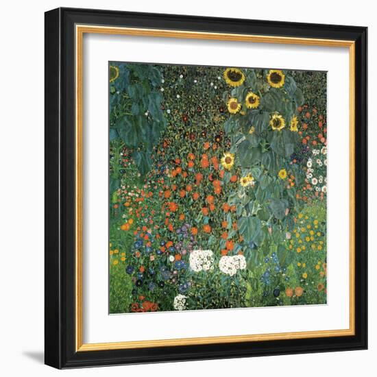 Farm Garden with Sunflowers, 1906-Gustav Klimt-Framed Art Print