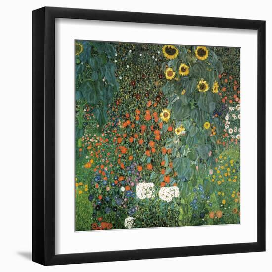 Farm Garden with Sunflowers, 1906-Gustav Klimt-Framed Art Print