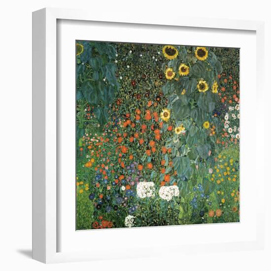 Farm Garden with Sunflowers, 1906-Gustav Klimt-Framed Art Print