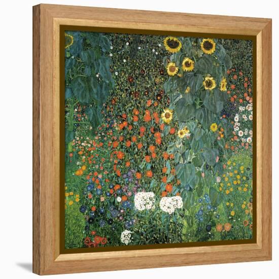 Farm Garden with Sunflowers, 1906-Gustav Klimt-Framed Stretched Canvas