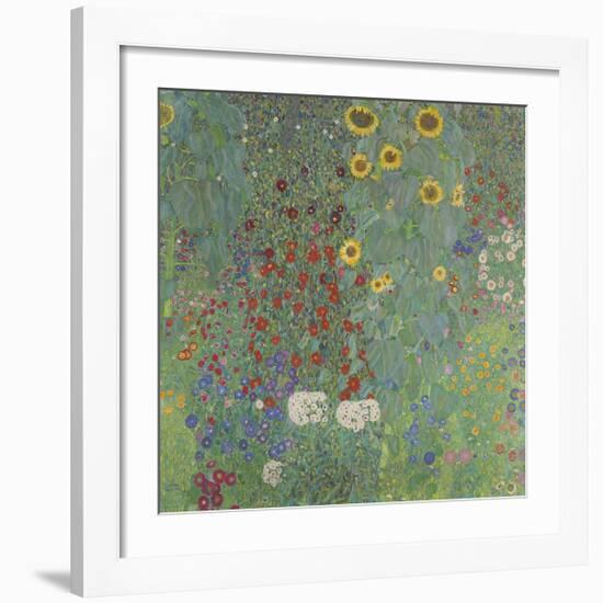 Farm Garden with Sunflowers, 1907-Gustav Klimt-Framed Premium Giclee Print