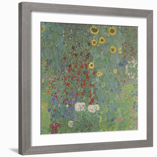 Farm Garden with Sunflowers, 1907-Gustav Klimt-Framed Premium Giclee Print