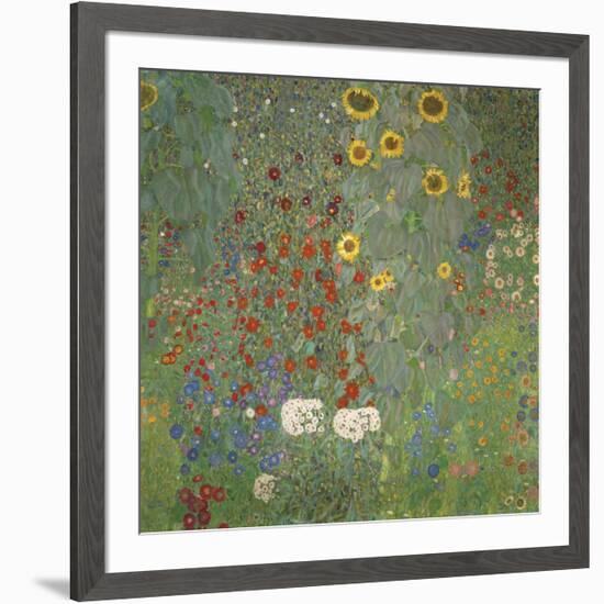 Farm Garden with Sunflowers, around 1905/1906-Gustav Klimt-Framed Giclee Print