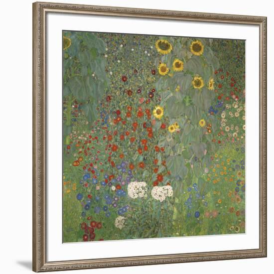 Farm Garden with Sunflowers, around 1905/1906-Gustav Klimt-Framed Giclee Print