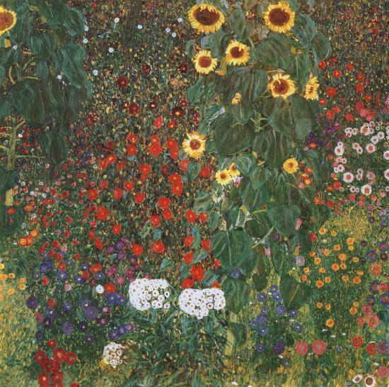 Farm Garden with Sunflowers, c.1912-Gustav Klimt-Framed Textured Art