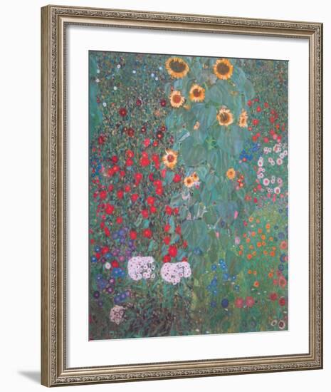 Farm Garden with Sunflowers-Gustav Klimt-Framed Art Print