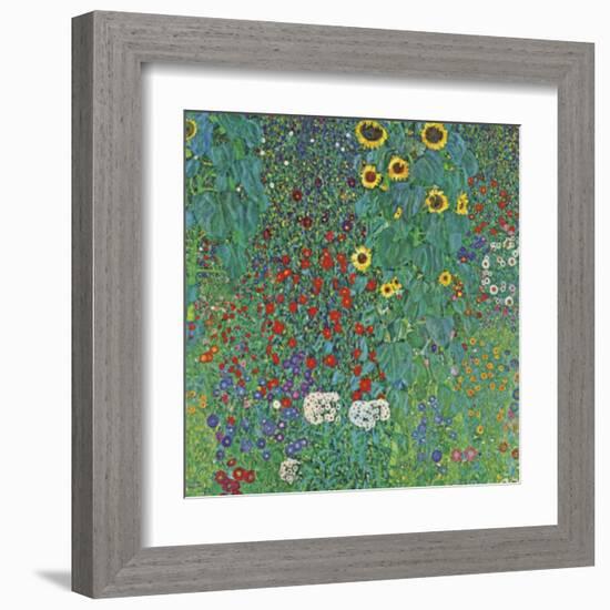 Farm Garden with Sunflowers-Gustav Klimt-Framed Art Print