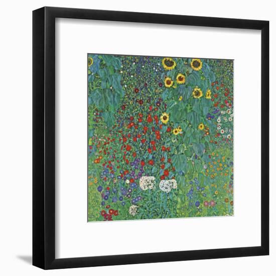 Farm Garden with Sunflowers-Gustav Klimt-Framed Art Print