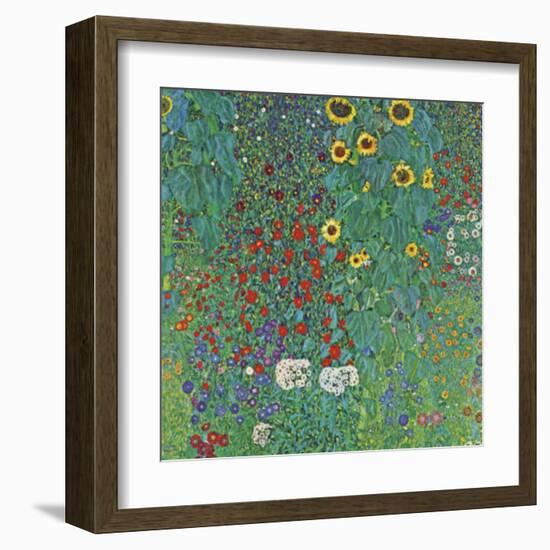 Farm Garden with Sunflowers-Gustav Klimt-Framed Art Print