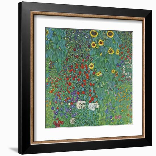 Farm Garden with Sunflowers-Gustav Klimt-Framed Art Print