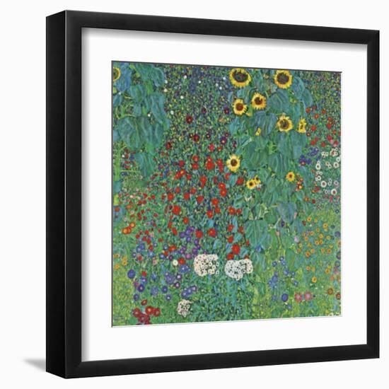 Farm Garden with Sunflowers-Gustav Klimt-Framed Art Print