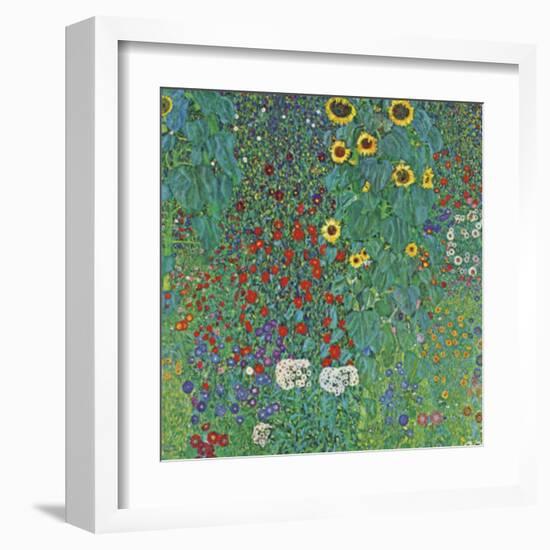 Farm Garden with Sunflowers-Gustav Klimt-Framed Art Print