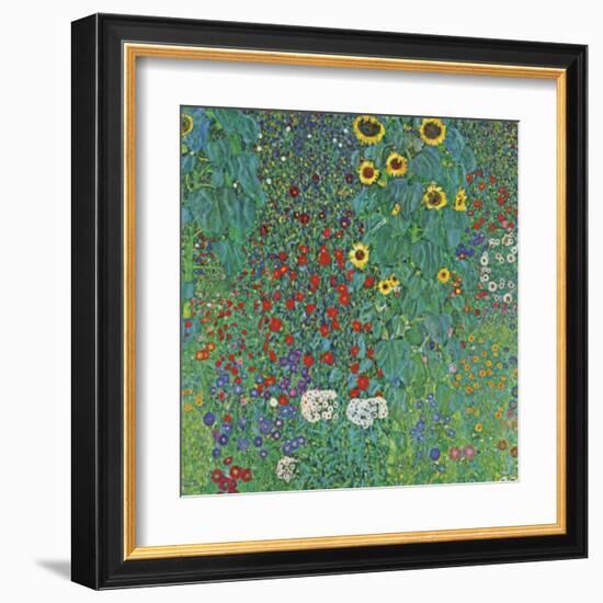 Farm Garden with Sunflowers-Gustav Klimt-Framed Art Print