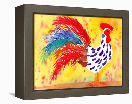 Farm House Rooster II-Beverly Dyer-Framed Stretched Canvas
