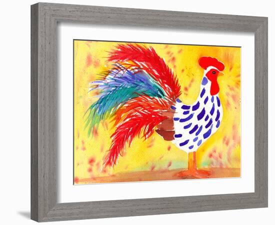 Farm House Rooster II-Beverly Dyer-Framed Art Print