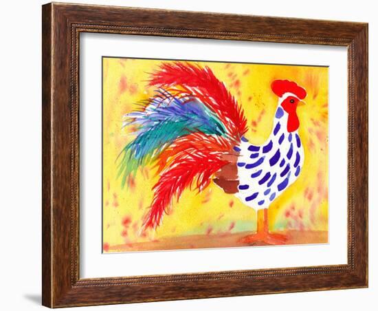 Farm House Rooster II-Beverly Dyer-Framed Art Print