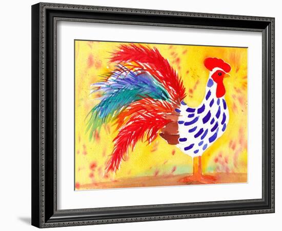 Farm House Rooster II-Beverly Dyer-Framed Art Print