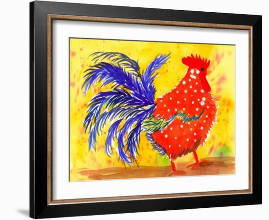 Farm House Rooster III-Beverly Dyer-Framed Art Print