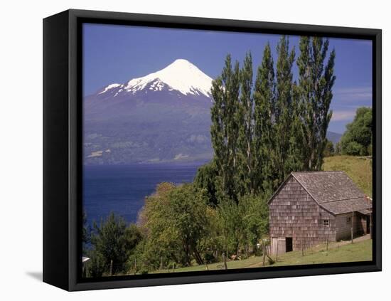 Farm House with Mountain in Background, Chile-Walter Bibikow-Framed Premier Image Canvas