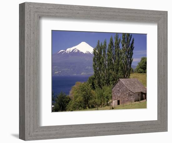 Farm House with Mountain in Background, Chile-Walter Bibikow-Framed Photographic Print