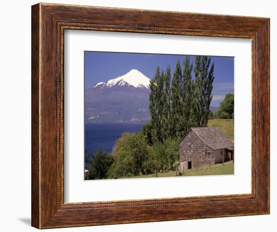 Farm House with Mountain in Background, Chile-Walter Bibikow-Framed Photographic Print