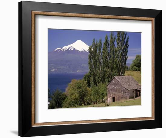 Farm House with Mountain in Background, Chile-Walter Bibikow-Framed Photographic Print