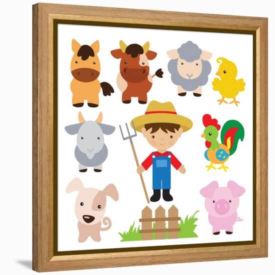 Farm Illustration-Svetlana Peskin-Framed Stretched Canvas