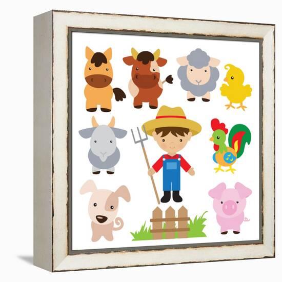 Farm Illustration-Svetlana Peskin-Framed Stretched Canvas